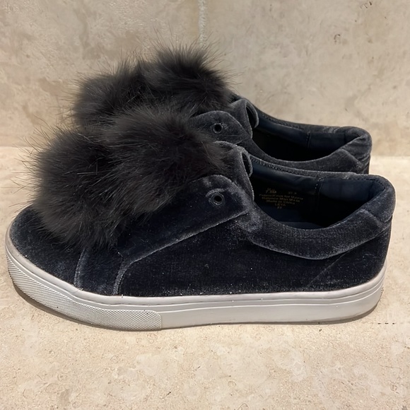 Sam Edelman Leya Velvet Faux Fur Platform Sneakers 7.5 - Picture 4 of 10